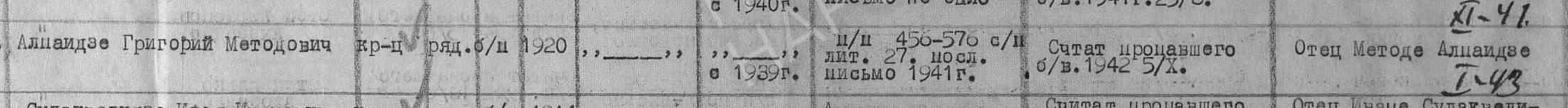 Строка ведомости Ванского РВК за 1947 год.