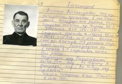 Выписка из Книги Памяти