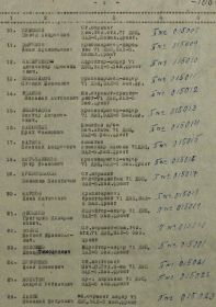 Наградной лист на получение медали «За оборону Москвы»