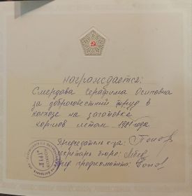 Почетная грамота