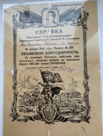 Благодарность 16011945