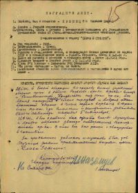 Наградной лист