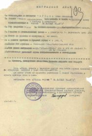Юрепин П. Я. Медаль "За боевые заслуги" (наградной лист)