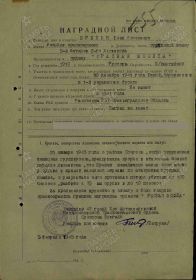 Юрепин П. Я. Орден Красной Звезды (наградной лист)