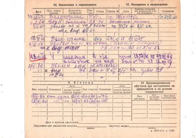 Личная карточка рабочего завода оборотная сторона