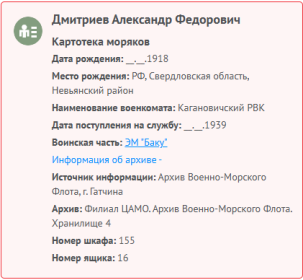 сведения с сайта Память народа