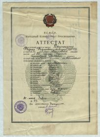 Студенческое дело- Аттестат - Дружкин Ф.Ф