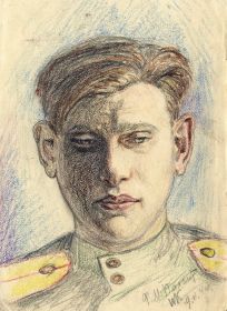 Ф. М. Палант, 9 ноября 1944 г., бумага, цветные карандаши, 149x218 мм