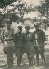 На фотографии Шевченко Александр и однополчане, Мошкин, медведев, Гурьев. 10 мая 1945