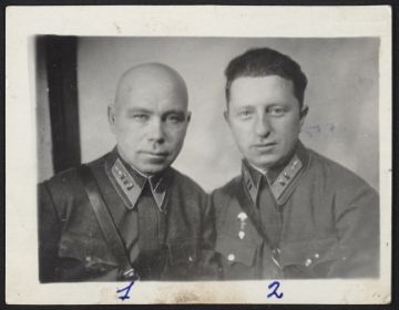 командир полка Мильский А.Г. (тяжело ранен 6.9.1942г в бою) и его зам. Кудряшов А.С.