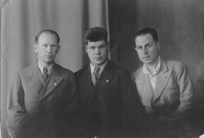 Петров Ананий, Васильев Михаил, Савин Сергей. Рудкебинг, Дания. Май 1945