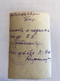 Обратная сторона фото летчика капитана Сокур П.П. 317РАП  личность и подпись Сокур П.П. свидетельствую капитан 317РАП. Ковтунов.