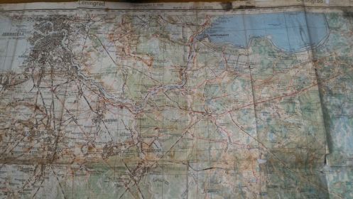 Карта взятого в плен немца, привез с войны, Ленинград
