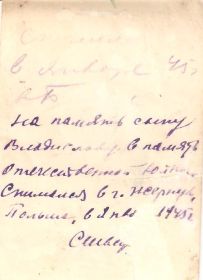 Письмо сыну Владиславу