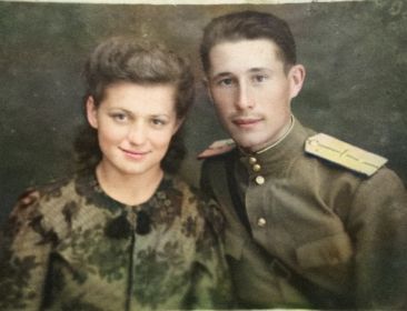 Долотказин Борис Алексеевич (лейтенант, командир танка) с супругой Анной Федоровной