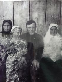 Семья в 1938 году. Справа  бабушка Поля.Девочка - это моя мама.