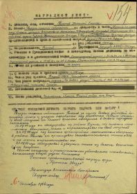 Наградной лист (Без адреса места жительства)
