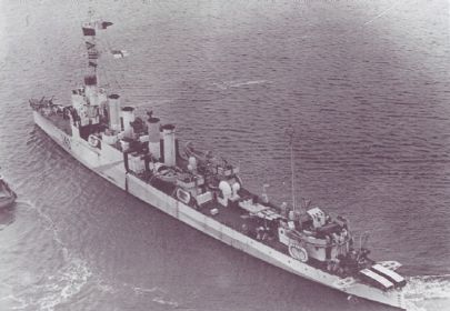 Эсминец (впоследствии "Жёсткий") ещё под британским флагом в 1943 году.