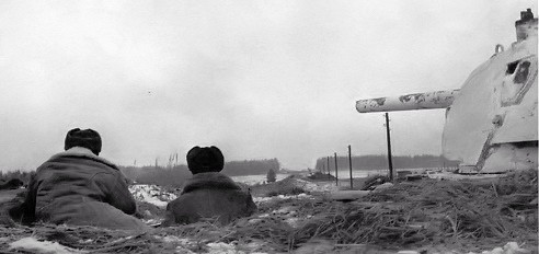 Т-34 в районе Волоколамского шоссе на дальних подступах к столице, Западный фронт ноябрь 1941г