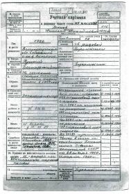 Учетная карточка Леонова Николая Михайловича