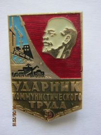 Нагрудный знак "Ударник коммунистического труда"