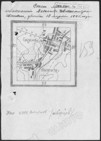 Первичное место захоронения м.Гнаненфельд,Вармутау(Warmutowice) на карте капитана Скворцова