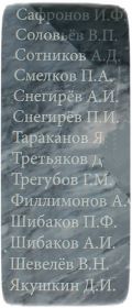 Среди воинов, отдавших жизнь за Победу в ВОВ 1941-1945гг - Тараканов Я.А.
