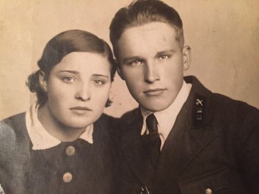 Фотография с женой Рябовой Галиной Николаевной, май 1941г.