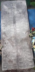 Центральная плита братской могилы с указанием фамилии солдата
