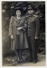 1948 год, Австрия, г.Вена, фото с женой Беликовой Надеждой Павловной, перед демобилизацией