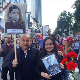 В строю Бессмертного полка в г. Краснодар