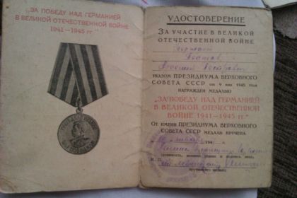 За победу над Германией в Великой Отечественной Войне 1941-1945г.г.