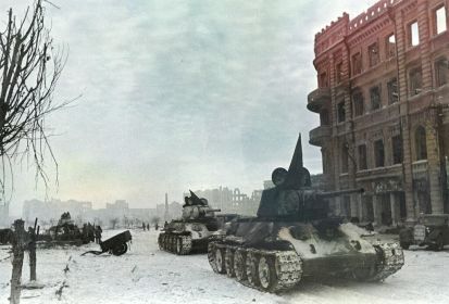 Танки 90-й тбр в Сталинграде