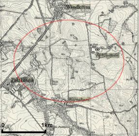 Район наступления 262 СП 18 марта 1945г (по журналу БД 262СП,  план местности 1937 г.)