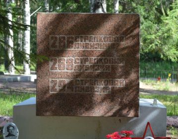 стелла 286,288, 294 стрелковым дивизиям на Мемориале Новая Малукса в Мгинском районе Ленинградской области 08.05.2017 г.