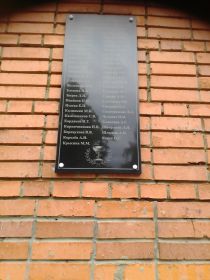 Мемориальная доска на здании больницы в г Пегза