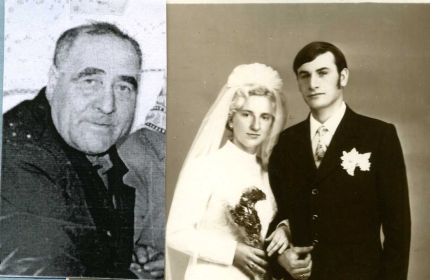 Слево на право-Казарин Федор Семенович 1912-1998, с сыном Виктором и его женой Валентиной