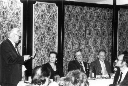 И. Б. Кеирим-Маркус поздравляет своего коллегу Д. П. Осанова с юбилеем, 13 февраля 1984 года