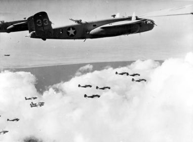 B-25DP "Митчелл", американский бомбардировщик фирмы "Норд - Америкен", материальная часть 17 гвардейского бомбардировочного авиационного Рославльского  полка.