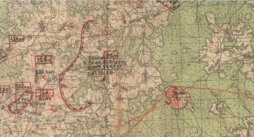 Карта положения войск 16 А с 8 по 15 ноября