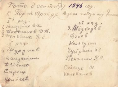 1945.09.03 Порт-Артур В день Победы над Японией. Подписи