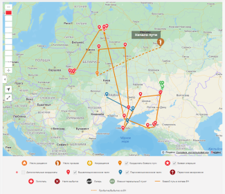 Карта боевого пути