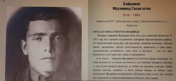 МУЗЕЙ ПОБЕДЫ - Центральный музей ВОВ 1941-1945 гг., федеральное государственное учреждение культуры Российской Федерации. В музее увековечена память фронтовика Байрамова Мухаммеда Гасан оглы.