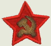 Нарукавный знак политсостава независимо от звания - красная звезда с серпом и молотом, 1935-1943