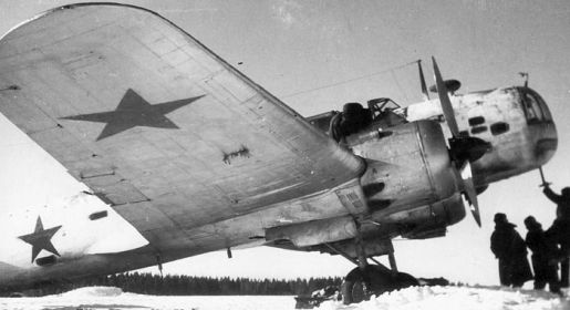 1 гв. мтап. Февраль 1943 г. Бомбардировщик ДБ-3.