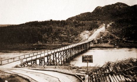 Мост через реку Петсамон-йоки, уничтоженный 28 сентября 1941 года.