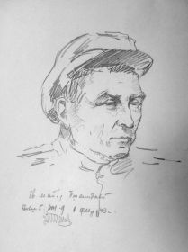 Портрет Пшеничного Д.Е. автор Бабиков Г.Ф. из фондов музея Боевой Славы Героя Советского Союза Л.М.Доватора ГБОУ Школа Марьина Роща.