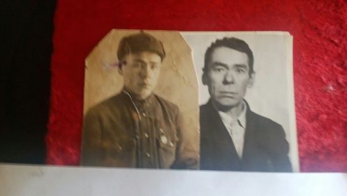Фото дедушки в начале боевого пути и в мирное время, после войны.