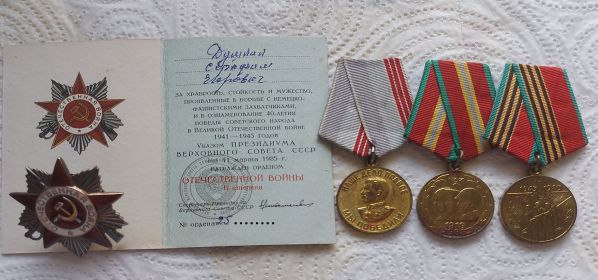 Сохранившиеся награды Серафима Егоровича