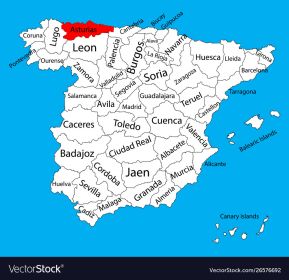 Испания, Астурия на карте.